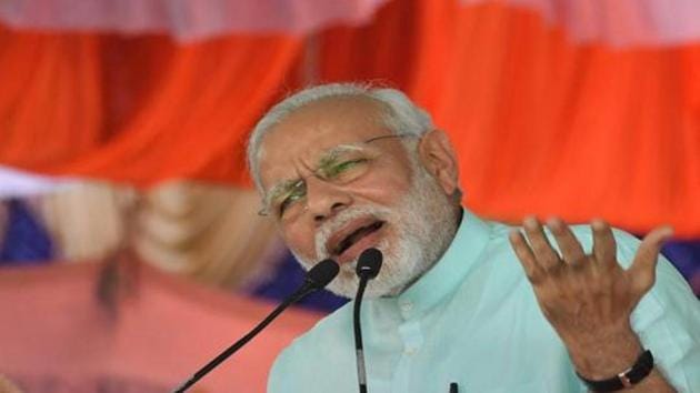 Prime Minister Narendra Modi speaks during Karnataka election campaign rally at Chamarajanagar on Tuesday.(PTI File Photo) Prime Minister Narendra Modi speaks during Karnataka election campaign rally at Chamarajanagar on Tuesday.(PTI File Photo)