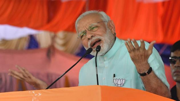 Prime Minister Narendra Modi on Thursday urged the people of Karnataka to vote for change in the Assembly elections, saying their mandate would decide the future of farmers and the youth. Modi, who is campaigning for BJP, accused the state’s Congress government of being indifferent to farmers and said it failed to ensure that the benefits of central government’s schemes reached them. (PTI File)