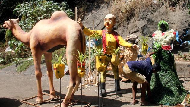 One of the art installations in the area. (Bhushan Koyande/HT PHOTO) One of the art installations in the area. (Bhushan Koyande/HT PHOTO)