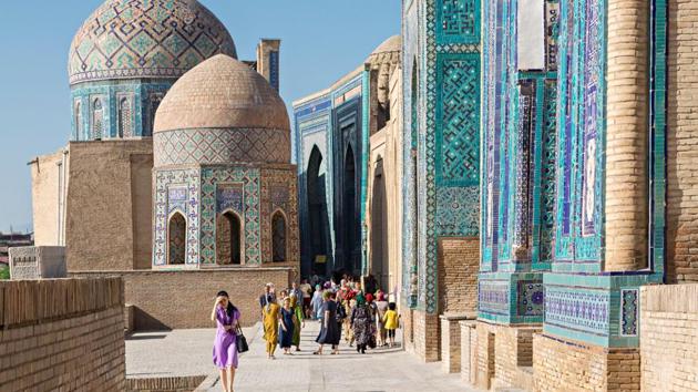 Uzbekistan and Kashmir seem to have a lot of similarities. (Above) People visit the historical cemetery of Shahi Zinda, in Samarkand, Uzbekistan.(Shutterstock) Uzbekistan and Kashmir seem to have a lot of similarities. (Above) People visit the historical cemetery of Shahi Zinda, in Samarkand, Uzbekistan.(Shutterstock)