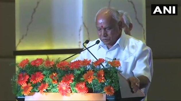 BJP’s chief ministerial candidate BS Yeddyurappa released party’s manifesto for Karnataka elections.(ANI Photo)