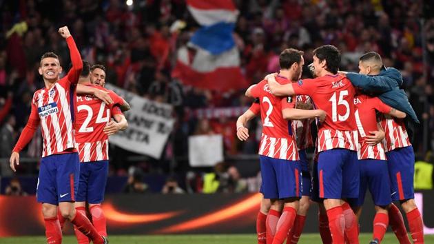 Atletico Madrid will play Marseille in the Europa League final in Lyon.(AFP)