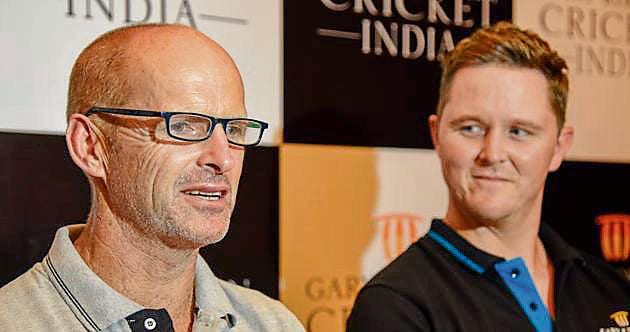 Gary Kirsten (left) announced the launch of his cricket academy at JW Marriot on Friday.(SANKET WANKHADE/HT PHOTO) Gary Kirsten (left) announced the launch of his cricket academy at JW Marriot on Friday.(SANKET WANKHADE/HT PHOTO)