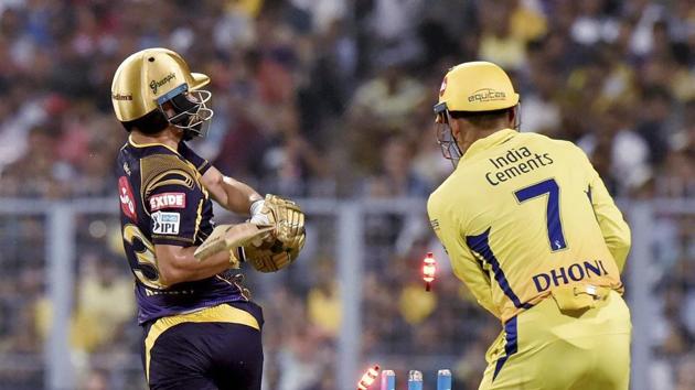 Like in Chennai Super Kings’ innings spinners were tough to score off and slowed the scoring down. (PTI) Like in Chennai Super Kings’ innings spinners were tough to score off and slowed the scoring down. (PTI)