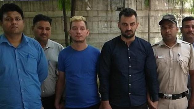 The two Romanian men who were arrested by Delhi police.(Photo by arrangement)