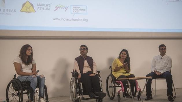 (From left) Kartiki Patel, Nipun Malhotra, Virali Modi and Divyanshu Ganatra during the panel discussion at Godrej Culture Lab auditorium, Vikhroli, Mumbai on Friday.(Pratik Chorge/HT Photo) (From left) Kartiki Patel, Nipun Malhotra, Virali Modi and Divyanshu Ganatra during the panel discussion at Godrej Culture Lab auditorium, Vikhroli, Mumbai on Friday.(Pratik Chorge/HT Photo)