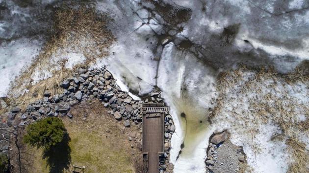 Due to post-glacial rebound, the landmass in this region is still rising up out of the water, by a rate of some 0.9 metres (three feet) per century. (Olivier Morin / AFP) Due to post-glacial rebound, the landmass in this region is still rising up out of the water, by a rate of some 0.9 metres (three feet) per century. (Olivier Morin / AFP)