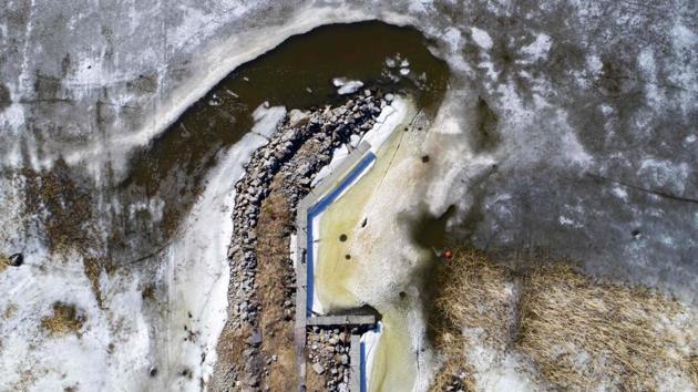But the first rains of April and warmer temperatures sees the ice start to thaw and boats can once again sail past these isolated shores. (Olivier Morin / AFP) But the first rains of April and warmer temperatures sees the ice start to thaw and boats can once again sail past these isolated shores. (Olivier Morin / AFP)