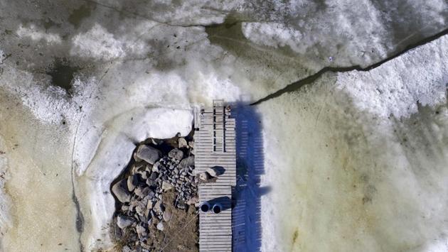 In winter the ice can reach 50 centimetres (20 inches) in thickness, making it impenetrable to most ships. (Olivier Morin / AFP) In winter the ice can reach 50 centimetres (20 inches) in thickness, making it impenetrable to most ships. (Olivier Morin / AFP)