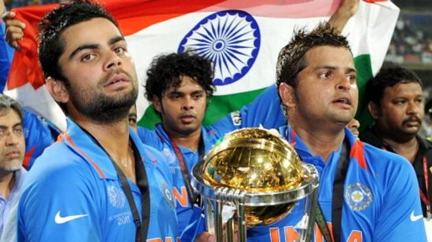 Virat Kohli (L) was part of the Indian cricket team which clinched the World Cup title in 2011 under the captaincy of MS Dhoni. (AFP/Getty Images) Virat Kohli (L) was part of the Indian cricket team which clinched the World Cup title in 2011 under the captaincy of MS Dhoni. (AFP/Getty Images)