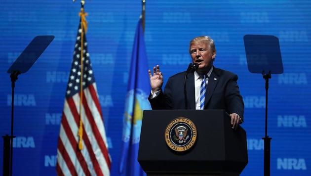 US President Donald Trump speaks at the NRA-ILA Leadership Forum during the NRA Annual Meeting & Exhibits at the Kay Bailey Hutchison Convention Center on May 4, 2018 in Dallas, Texas.(AFP) US President Donald Trump speaks at the NRA-ILA Leadership Forum during the NRA Annual Meeting & Exhibits at the Kay Bailey Hutchison Convention Center on May 4, 2018 in Dallas, Texas.(AFP)
