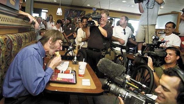 64-year-old Don Gorske of Fond du Lac recorded the milestone at a local McDonald’s on Friday.(AP Photo)