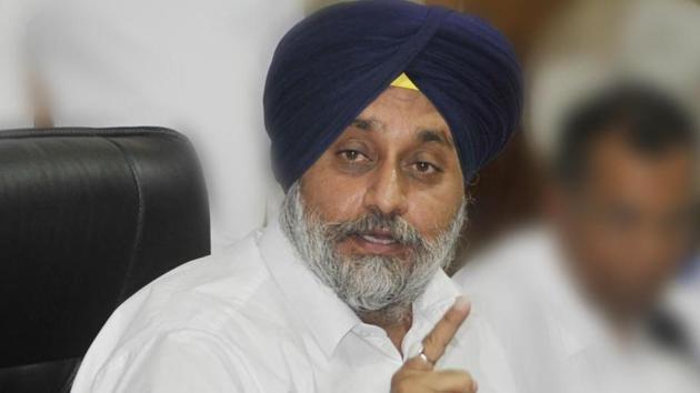 Shiromani Akali Dal president Sukhbir Singh Badal(HT File)