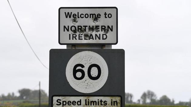 A 'Welcome to Northern Ireland road sign is seen in Ballyconnell, Ireland, May 1, 2018.(Reuters File Photo)