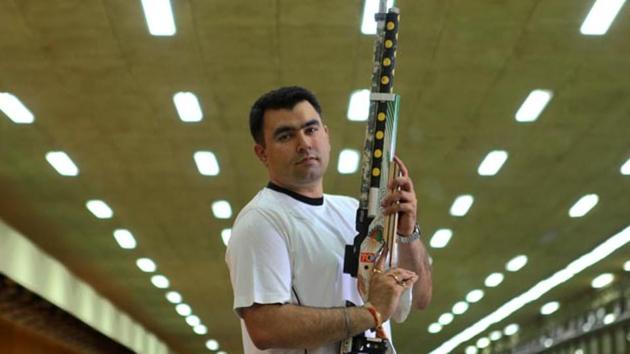 Gagan Narang teamed up with Pooja Ghatkar to bag the silver medal at the Grand Prix of Liberation in Plzen on Sunday.(Satish Bate/HT file photo)