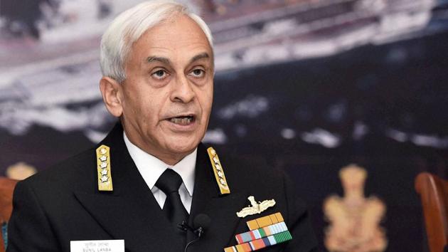 Admiral Sunil Lanba said the navy is focused on achieving an ideal balance between the available budget and modernisation plans through indigenisation and prioritisation.(PTI File Photo) Admiral Sunil Lanba said the navy is focused on achieving an ideal balance between the available budget and modernisation plans through indigenisation and prioritisation.(PTI File Photo)