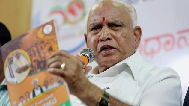 BJP's Karnataka president and chief ministerial candidate BS Yeddyurappa speaks during a press meet ahead of the Karnataka Assembly election 2018 in Bengaluru on May 6. (PTI Photo) BJP's Karnataka president and chief ministerial candidate BS Yeddyurappa speaks during a press meet ahead of the Karnataka Assembly election 2018 in Bengaluru on May 6. (PTI Photo)