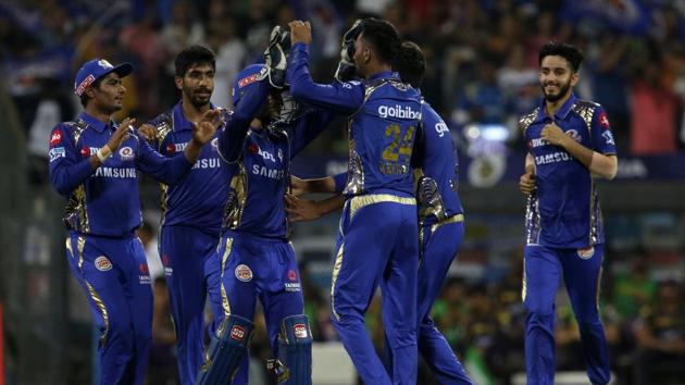 Mumbai Indians held their nerve and despite some big hits from Dinesh Karthik, Mumbai Indians defeated Kolkata Knight Riders by 13 runs to keep their play-off hopes alive. (BCCI) 