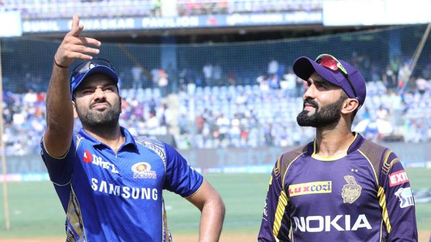 Rohit Sharma lost the toss and Kolkata Knight Riders opted to bowl against Mumbai Indians in a crucial game at the Wankhede stadium. (BCCI) 