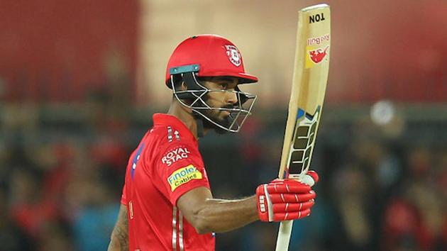 Get full cricket score of Kings XI Punjab vs Rajasthan Royals, IPL 2018, here. KL Rahul in action for KXIP against RR during the Indian Premier League match in Indore on Sunday.(BCCI)