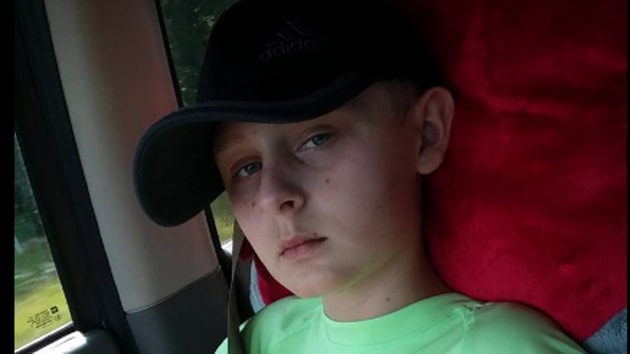 Trenton McKinley continues to suffer from nerve pain and daily seizures and will have to go through a final surgery to reconnect the missing pieces of his skull. He has already had three brain surgeries so far.(Facebook/ Jennifer Reindl)