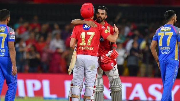 A sixth wicket partnership between KL Rahul and Marcus Stoinis saw Kings Xi Punjab over the line against Rajasthan Royals. (PTI)