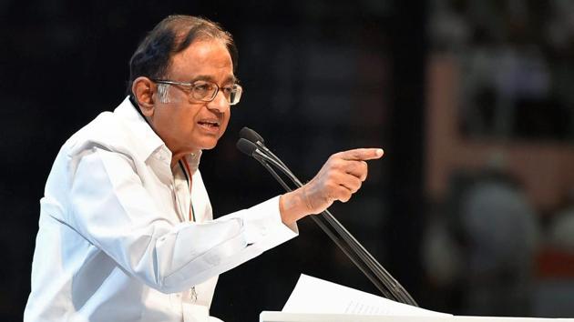 New Delhi: Former Finance Minister P Chidambaram speaks during the 84th Plenary Session of Indian National Congress in New Delhi on Sunday. (PTI File Photo) New Delhi: Former Finance Minister P Chidambaram speaks during the 84th Plenary Session of Indian National Congress in New Delhi on Sunday. (PTI File Photo)