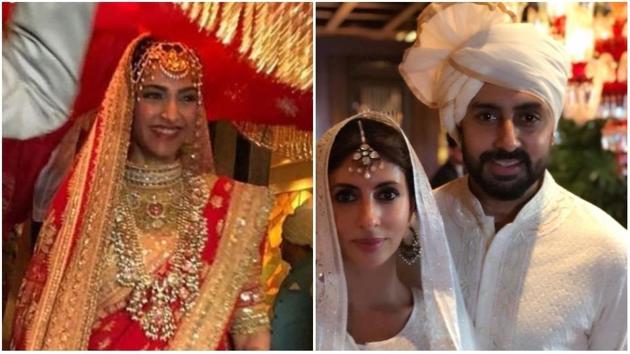 Sonam Kapoor arrives for her wedding and Shweta Nanda and Abhishek Bachchan join the festivities.(Instagram)