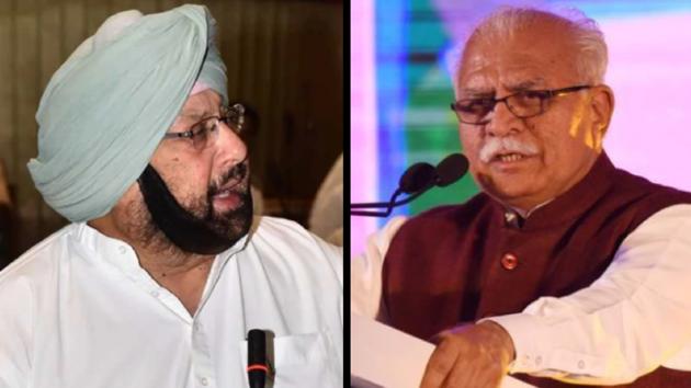 Punjab CM Capt Amarinder and Haryana CM Manohar Lal Khattar Punjab CM Capt Amarinder and Haryana CM Manohar Lal Khattar