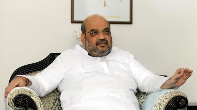 Bharatiya Janata Party president Amit Shah during an interview on the completion of one year of NDA government, in New Delhi, on Monday.(Mohd Zakir/HT Photo) Bharatiya Janata Party president Amit Shah during an interview on the completion of one year of NDA government, in New Delhi, on Monday.(Mohd Zakir/HT Photo)