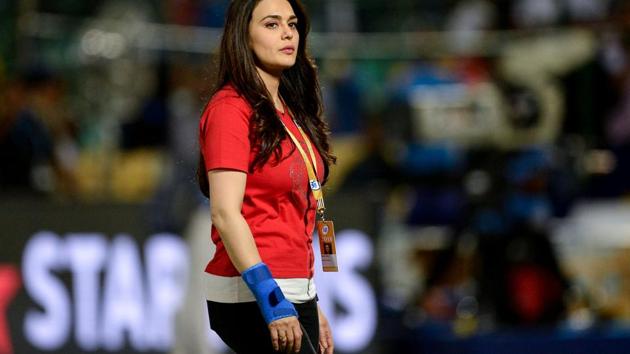 Bollywood actress and co-owner of Kings XI Punjab, Preity Zinta, reacts after her team lost the match against Rajasthan royals on Tuesday. (AFP) Bollywood actress and co-owner of Kings XI Punjab, Preity Zinta, reacts after her team lost the match against Rajasthan royals on Tuesday. (AFP)
