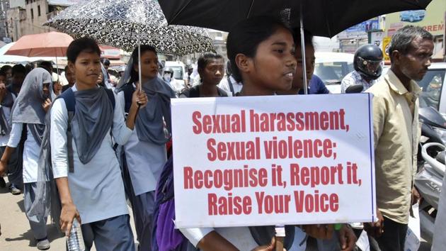 Schoolchildren participate in a silent protest rally against the rape and murder of a teenage girl in Jharkhand. a wedding ceremony on Thursday. If parents don’t want their children to learn about sex in a scientific way, teachers are also reluctant to deal with the subject. Unless this warped culture is changed, there can be little hope that young men will become more sensitive to what constitutes unwanted behaviour.(AP)