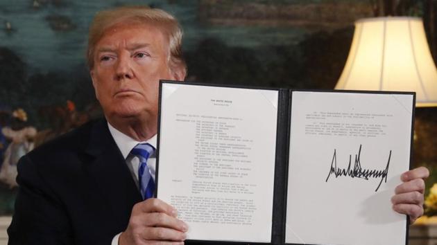 US President Donald Trump’s decision to abandon the Iran nuclear agreement has shocked the world, with America’s closest allies such as France, Germany and the UK expressing concern over it while Iran’s foes Israel and Saudi Arabia welcoming the move.(Reuters)