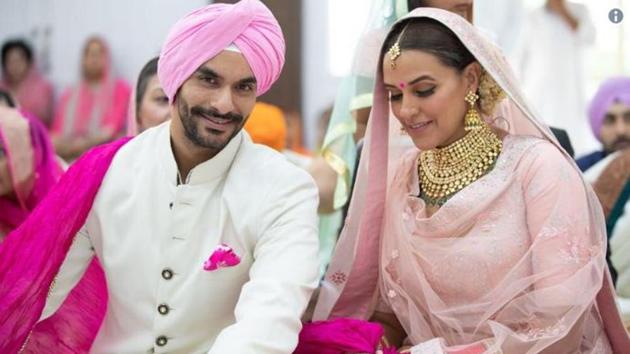 Angad Bedi and Neha Dhupia are married now.