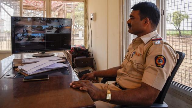 Tight security arrangements are put in place at the Vijay Stambh (victory memorial) in accordance with state government’s directives. (SANKET WANKHADE/HT PHOTO)