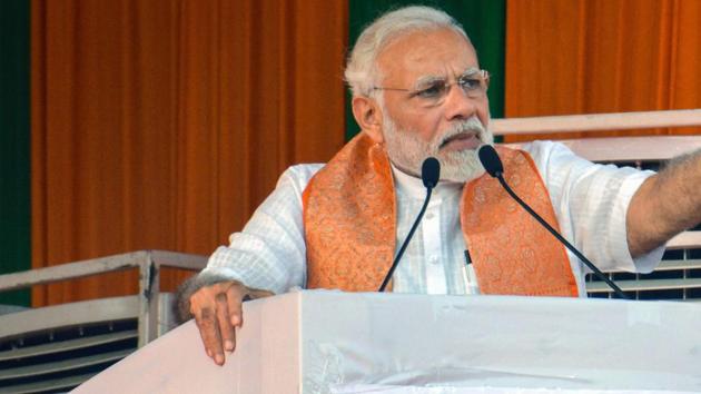 Prime Minister Narendra Modi speaks during a public rally ahead of Karnataka Assembly elections 2018 at Belagavi. (PTI Photo) Prime Minister Narendra Modi speaks during a public rally ahead of Karnataka Assembly elections 2018 at Belagavi. (PTI Photo)