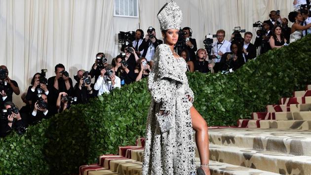 Rihanna arrives for the 2018 Met Gala at the Metropolitan Museum of Art in New York. (Hector Retamal / AFP) Rihanna arrives for the 2018 Met Gala at the Metropolitan Museum of Art in New York. (Hector Retamal / AFP)
