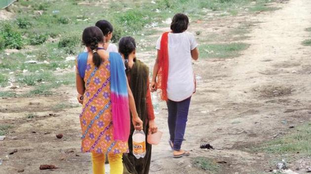 More than 100 girl students living here have to go near a nullah (drain), about 2 km from the hostel, to relieve themselves due to water scarcity in the hostel, said the warden.(HT File Photo/For Representation)