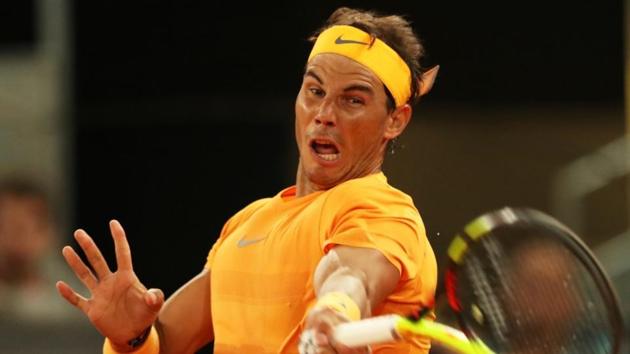 Spain's Rafael Nadal in action during his third round match against Argentina's Diego Schwartzman. Nadal won 6-3, 6-4. (REUTERS) Spain's Rafael Nadal in action during his third round match against Argentina's Diego Schwartzman. Nadal won 6-3, 6-4. (REUTERS)