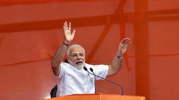 Prime Minister Narendra Modi addresses a public rally in Bengaluru.(PTI File Photo)