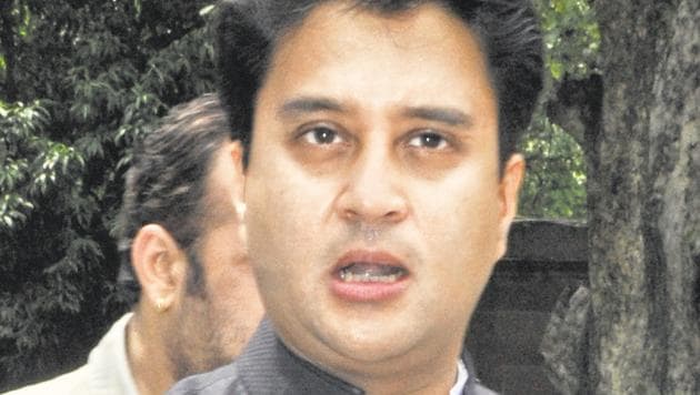 Congress MP Jyotiraditya Scindia talking to the media in New Delhi. (HT File Photo) Congress MP Jyotiraditya Scindia talking to the media in New Delhi. (HT File Photo)
