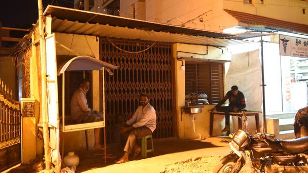 Portraits of local Congress spokesperson Ramya removed here at the Ramya Canteen in Mandya. (Arijit Sen / HT Photo) 