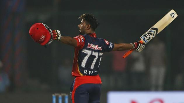 Delhi Daredevils' Rishabh Pant celebrates scoring a hundred. (AP) Delhi Daredevils' Rishabh Pant celebrates scoring a hundred. (AP)