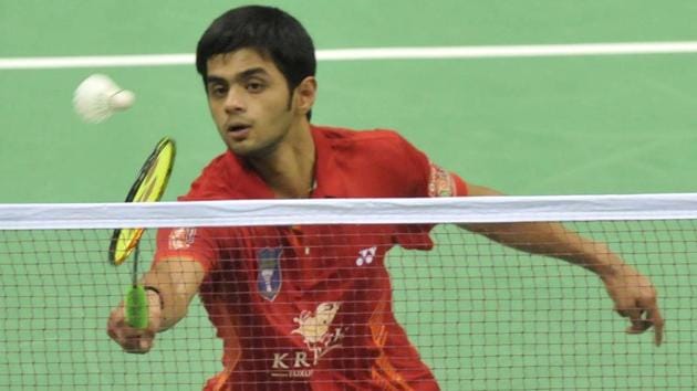 Sai Praneeth was defeated by Lee Cheuk Yiu at the Australian Open badminton championship on Friday.(HT Photo)