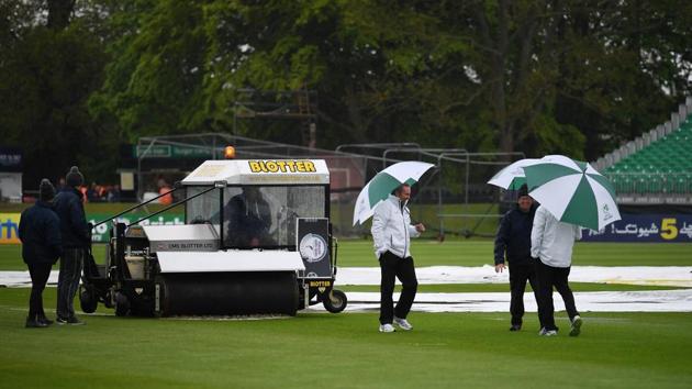 The play was cancelled on Day 1 of the Test between Ireland and Pakistan due to heavy rain. (REUTERS) The play was cancelled on Day 1 of the Test between Ireland and Pakistan due to heavy rain. (REUTERS)