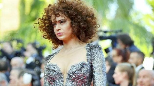 Kangana Ranaut wore this sparkling jumpsuit from Nedret Taciroglu for her second Cannes Film Festival red carpet outing on Friday. (Instagram)