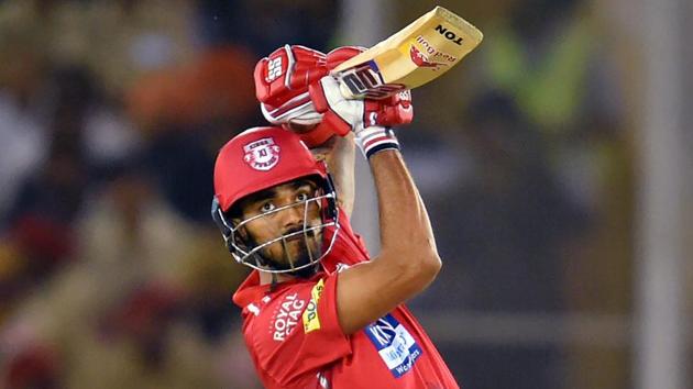 KL Rahul in action for Kings XI Punjab during their IPL 2018 encounter against Kolkata Knight Riders in Indore on Saturday.(PTI)