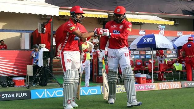 Kings XI PUnjab hoped KL Rahul and Chris Gayle to give them a good start in the massive chase. (BCCI) 