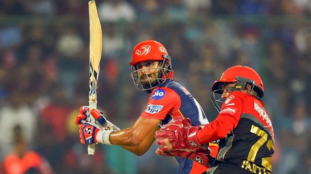 Delhi Daredevils' Shreyas Iyer plays a shot. (PTI)