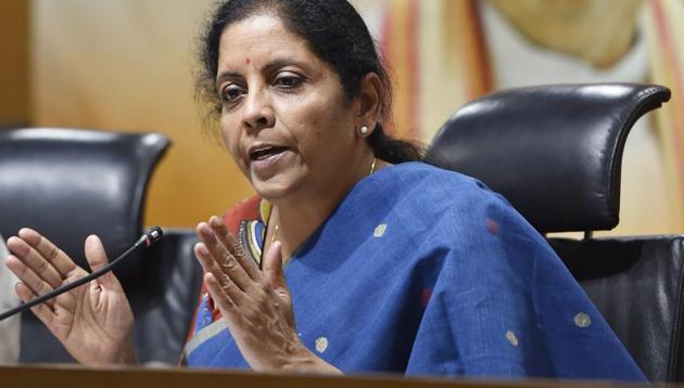 Union Defence Minister Nirmala Sitharaman speaks during the press conference at BJP Headquarters in New Delhi on Sunday. (PTI) Union Defence Minister Nirmala Sitharaman speaks during the press conference at BJP Headquarters in New Delhi on Sunday. (PTI)